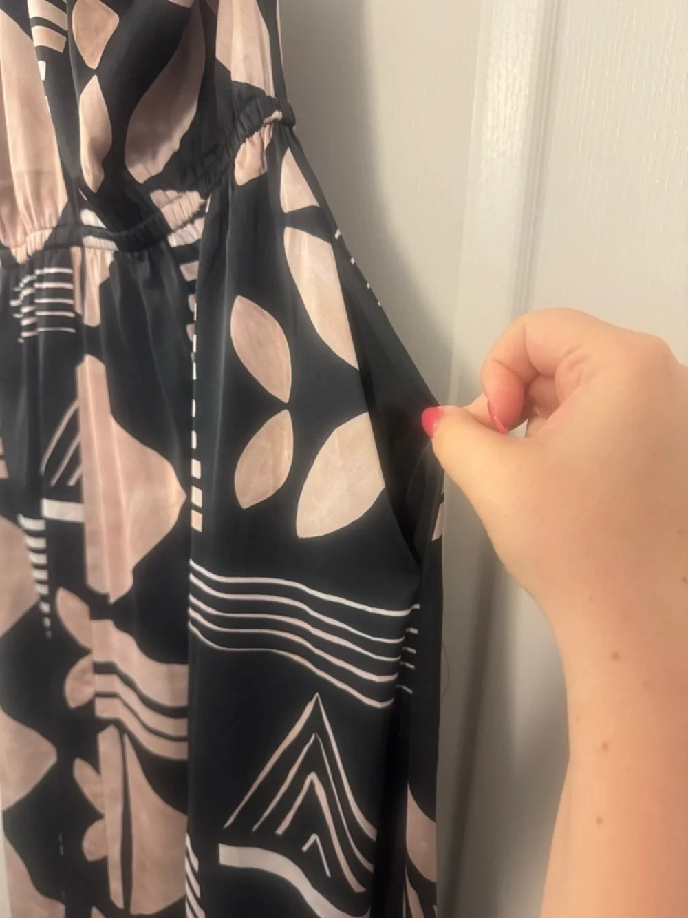 Express Black and Blush Halter Maxi Dress - Picture 7 of 16